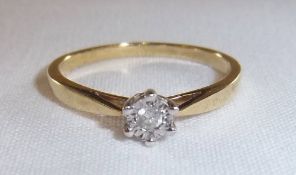 9ct gold solitaire ring