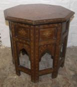 Inlaid Indian style octagonal table