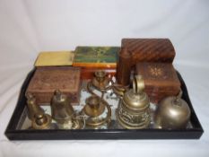 Sel. wooden boxes & brass bells