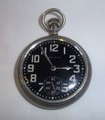 Waltham military issue pocket watch, benchmarked with seconds sub. dial