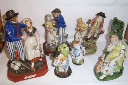 4 Staffordshire figure groups & 2 others