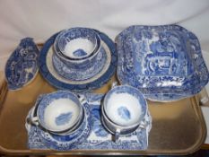 Sel. blue & white ceramics inc. Spode Italian