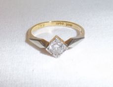 18ct gold diamond solitaire ring set in platinum approx. 0.15ct