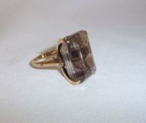 14K smokey quartz ring