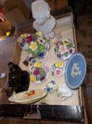 Sel. posy ornaments, Carlton Ware plate, parian bust etc.