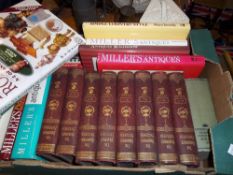 Box of antiques reference books & 8 vols "The Harmsworth Encyclopaedia"