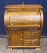 Barrel fronted oak desk