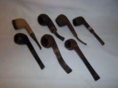 Sel. pipes inc. Meerschaum some with sterling silver collars