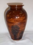 Mocha ware vase the base marked Camelot Pottery Cornwall