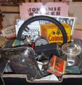 Sel. S.P, steering wheel, reproduction advertising signs etc.