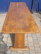 Oak refectory table length approx. 83"