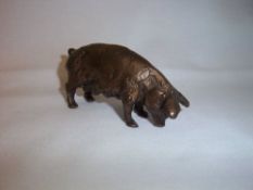 Bronze model of a pig possibly by sculptor Paul Jenkins ht approx. 4.5cm