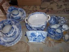 Lg. sel. blue & white earthenware inc bowls & jugs etc.(2 boxes)