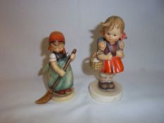 2 Hummel figurines 'Little Sweeper' & 'School Girl'