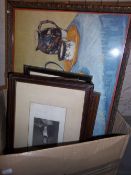 Box of framed prints