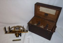 Brass theodolite with wooden tripod