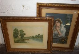 Elwin Edwards print & 1 other in matching dec. frames
