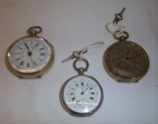 3 open face pocket watches