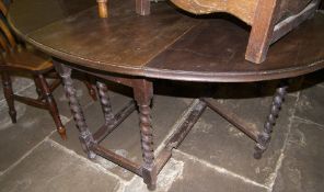 Barley twist drop leaf table