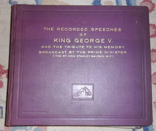 Cased set of records "The Recorded Speeches of King George V and the Tribute to his Memory Broadcast