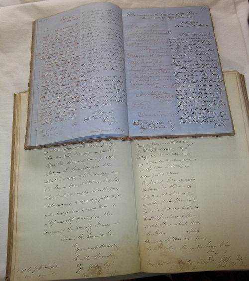 2 ledger books of military letters issued, dated 1831-1832 & 1867-1870 (W.O. BOOK 127) books contain