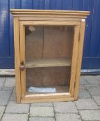 Vict. pine cabinet with glazed door