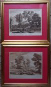 Pr gilt framed etchings depicting rural landscapes by Richard Earlom after Claude published by