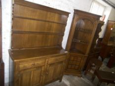 Priory style Welsh dresser & corner cupboard