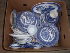 Sel. blue & white inc. tureens, plates, meat plate etc.