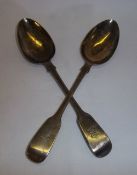 2 silver serving spoons Lon. 1849 wt approx. 4oz