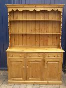 Pine dresser with 3 drawers & cupboards