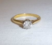 18ct gold diamond solitaire ring approx. 0.6ct