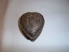 Silver heart shaped trinket box Birm. 1894, maker M & L