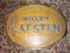 'Will's Capstan' metal wall mounted sign size approx. 68cm x 53cm