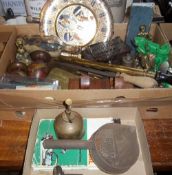 Sel. brass inc. horse brasses, bells, S.P cutlery, oil can etc.