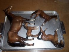 4 Beswick horses