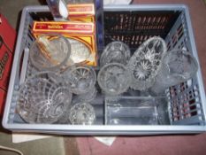 Sel. cut glass vases, S.P tray, gallery tray etc.