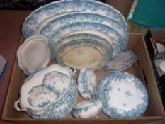 Staffordshire 'Primrose' part dinner service comprising meat plates, dinner plates, tea plates,