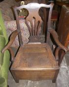 Geo. oak commode chair