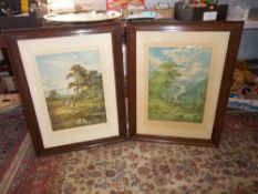 2 lg. framed prints 'The Edge Of The Wood' & 'Golden Eve' by Henry H Parker