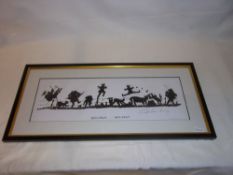 Framed print 'Run Away......Run Away' signed by the artist