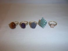 5 9ct gold dress rings