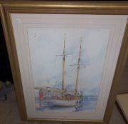 Framed print entitled 'Sea Breeze Louis Gavotta' size approx. 33cm x 49cm