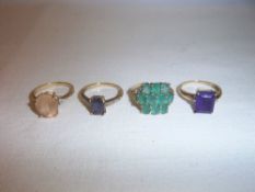 4 9ct gold dress rings