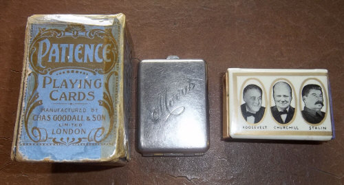 WWII matchbox holder with images of Montgomery, Churchill, Stalin, Roosevelt, Eisenhower &