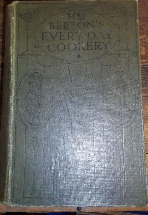 "Mrs Beeton's Every Day Cookery" with school prize label dated Dec. 31st 1921