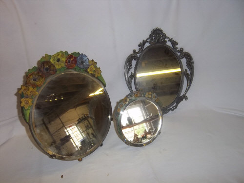 2 Barbola circular mirrors & 1 other mirror
