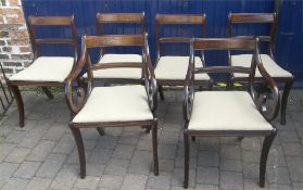 4 Geo. style dining chairs with 2 carvers