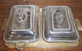 2 S.P entree dishes with internal drainers