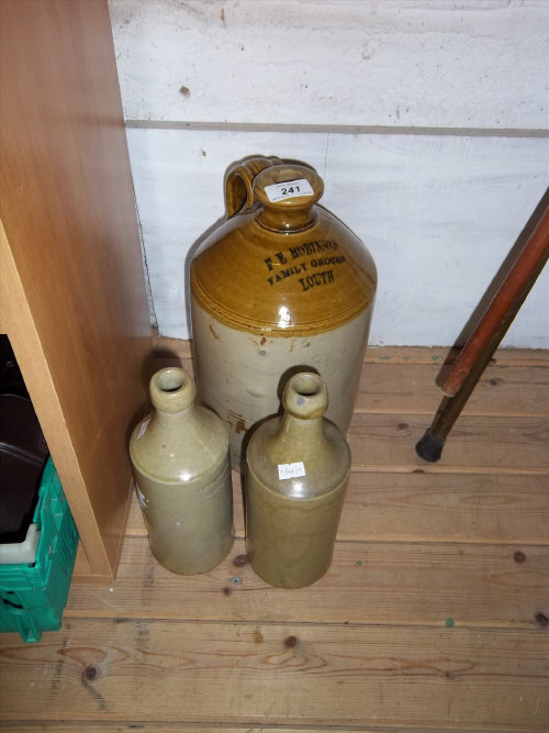 John East Louth & Allisons & Co Louth porter bottles & F E Robinson Louth stoneware flagon